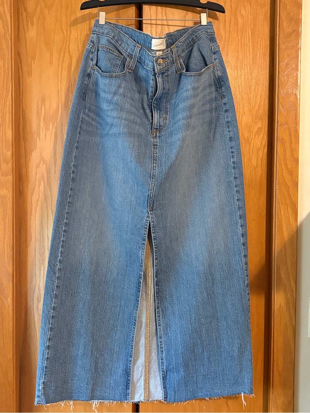 Universal Thread Blue Denim Skirt with Front Slit